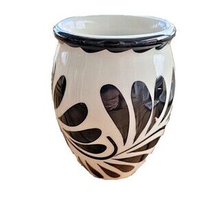 Pottery Barn Puebla Black & White Porcelain Cantarito Jars - Set of 2 New